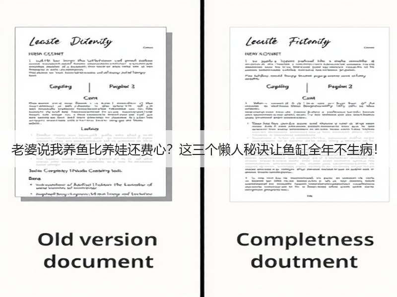 老婆说我养鱼比养娃还费心？这三个懒人秘诀