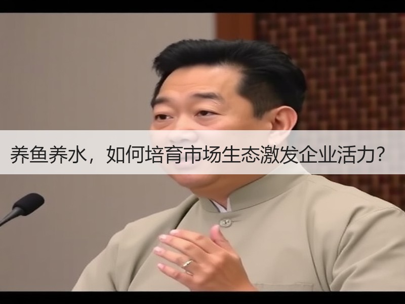 养鱼养水，如何培育市场生态激发企业活力？